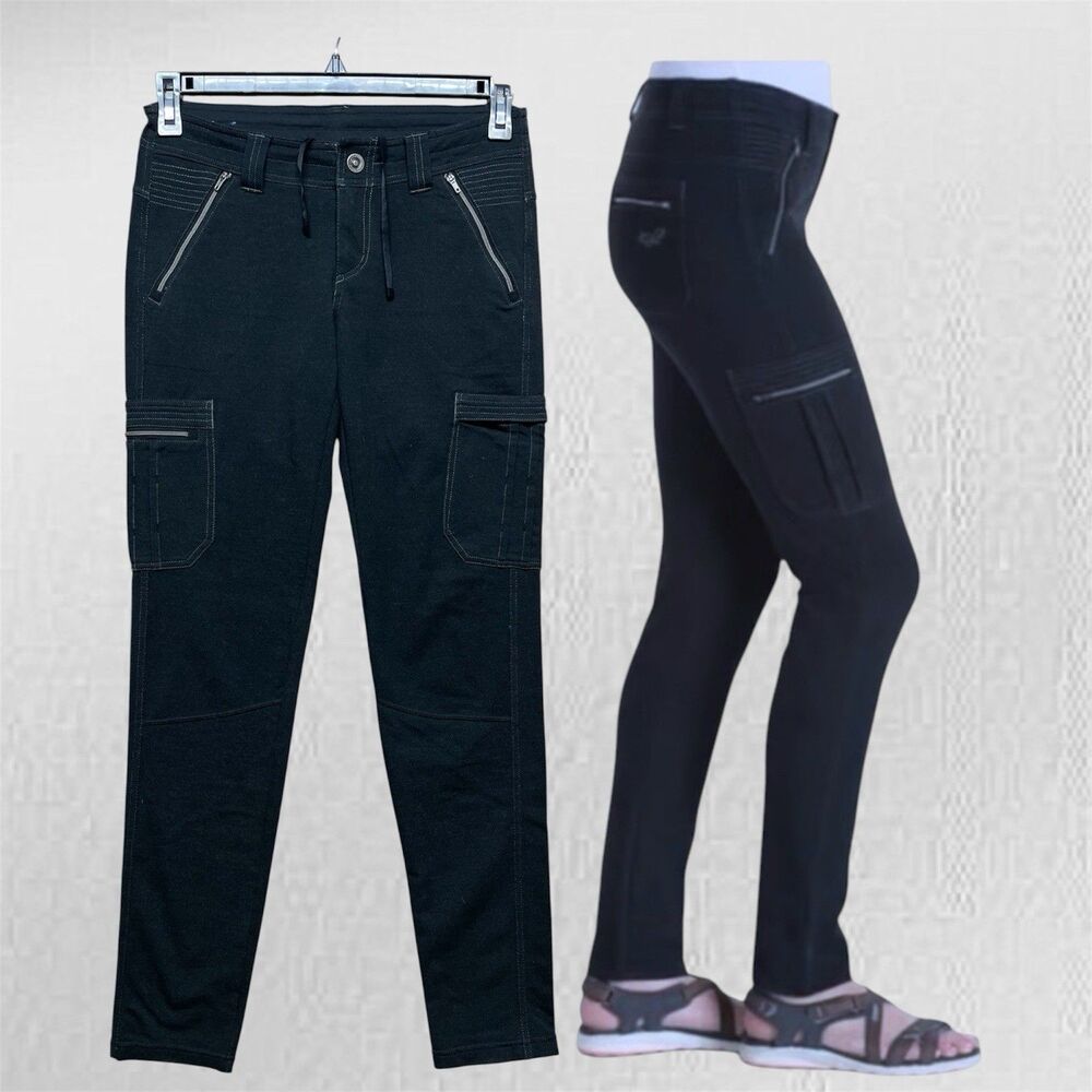 Kuhl Crush Women's Sz 4 Grey Stretchy legging Hiking/Outdoor Cargo Pockets Pants